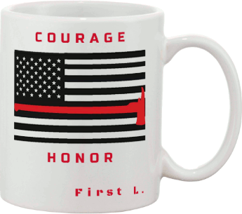 Courage & Honor Flag Fire Custom Mug