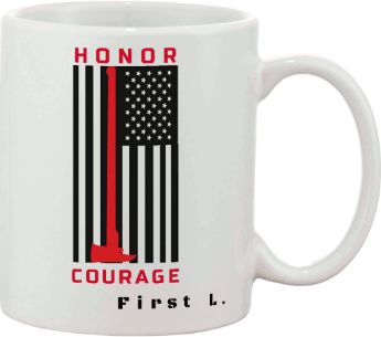 Courage & Honor Red Flag Fire Custom Mug