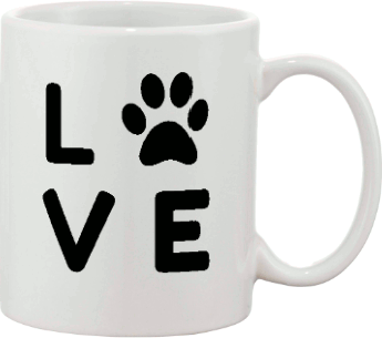 Love Dog Paw Custom Mug